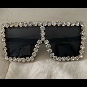 Rhinestone oversized sunglasses